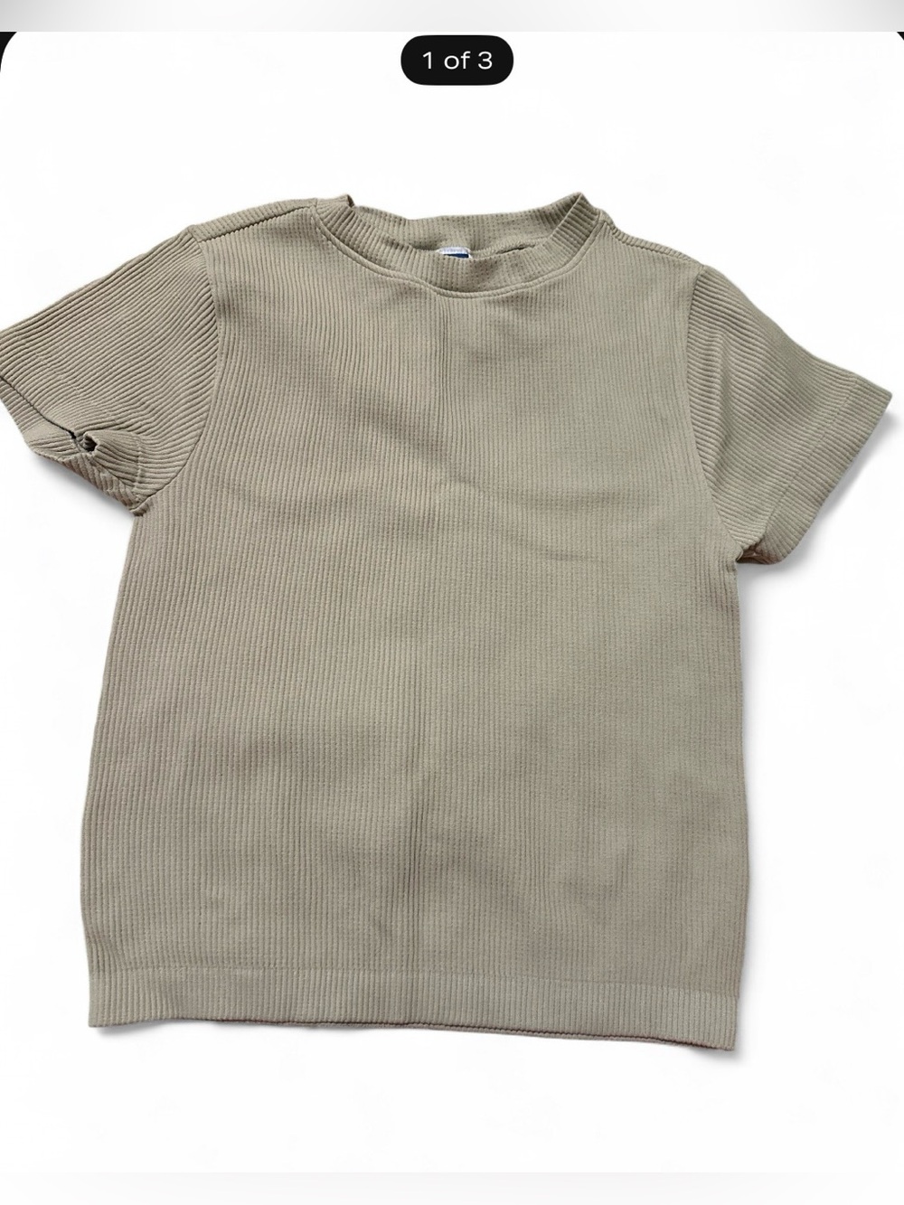 Old Navy Short Sleeve Ribbed Tee - Tan.